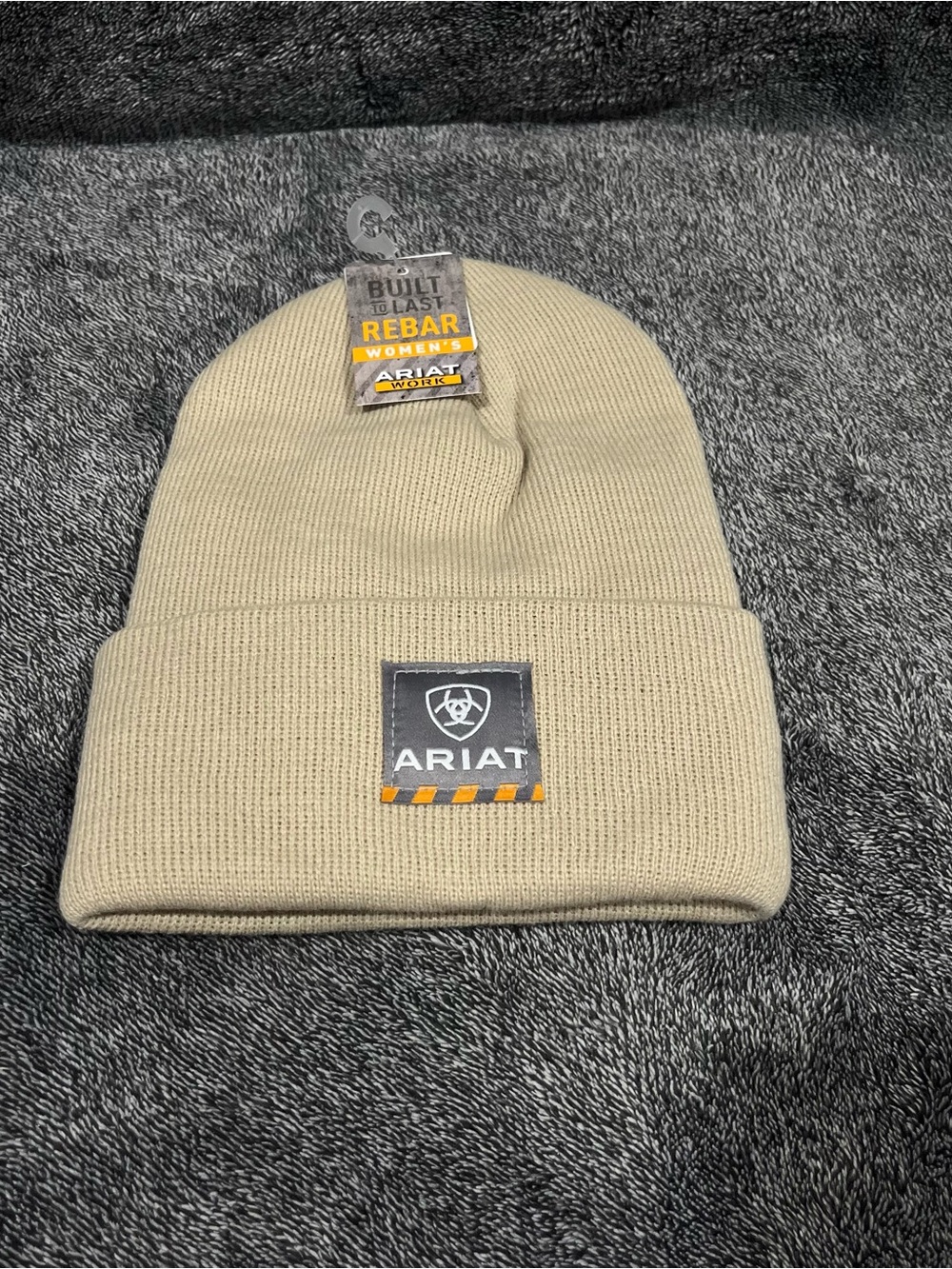 NWT❗️Ariat Women's Rebar Built to Last Beanie Hat 3M thinsulate in stone color